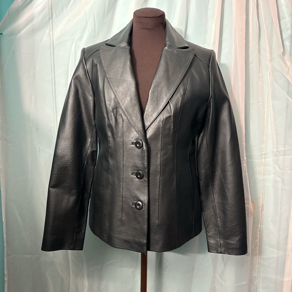 Women's Black Leather blazer